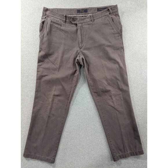 Brax Mens Pants Size 40x30 Grey Everest Quantum Pima Chino Flat Front Straight - Picture 1 of 13